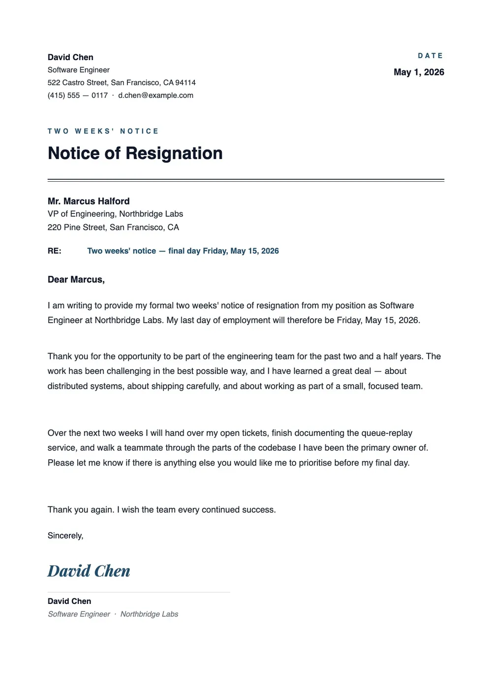 2-week-resignation-letter form