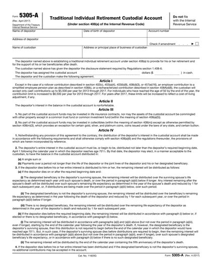 5305-a form