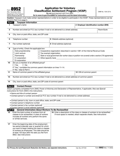 8952-application-for-voluntary-classification-settlement-program form