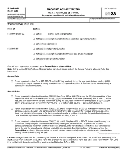 990-schedule-b form