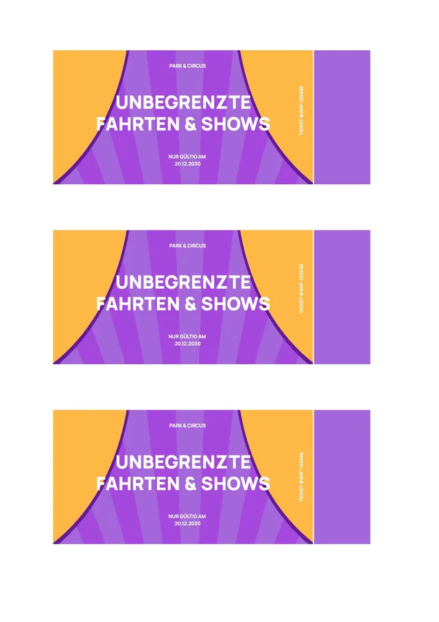 Vorlage für Eintrittskarten