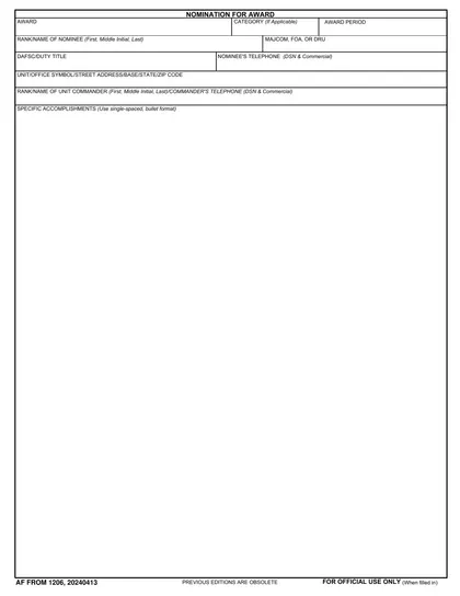 af-1206 form