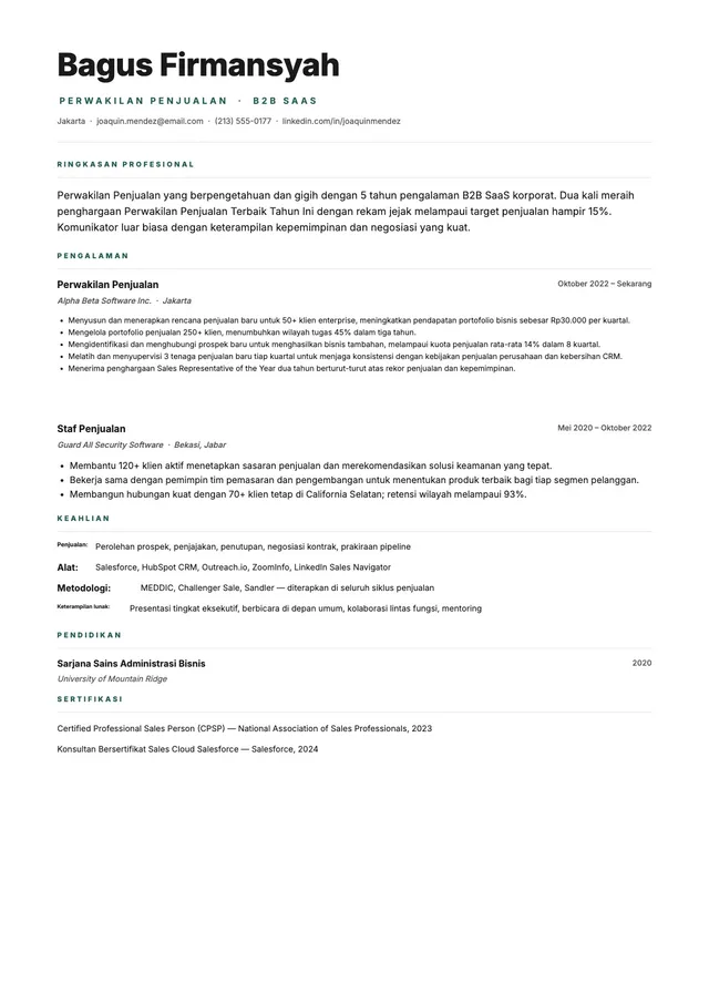 CV Penjualan B2B