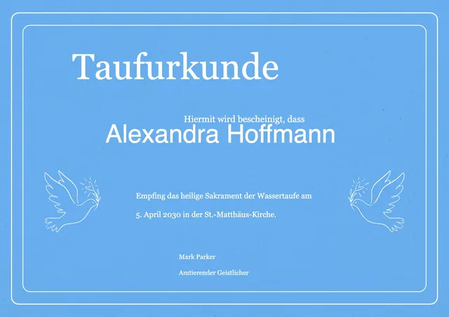 Taufurkunde-Vorlage