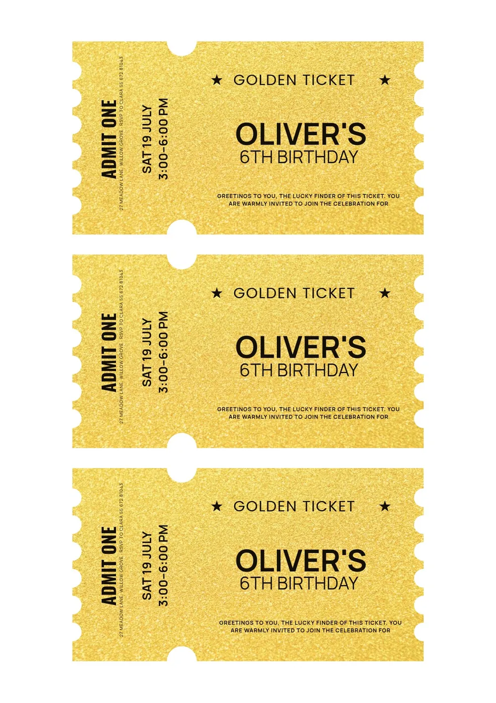 birthday golden ticket template