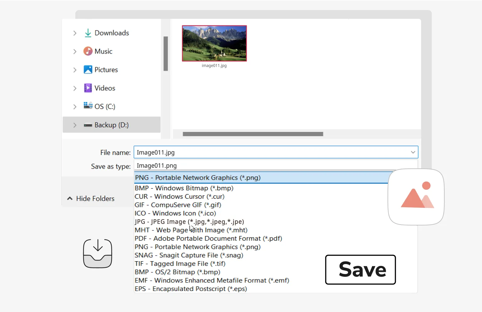 JPG'yi PNG'ye Windows'ta Dönüştürme