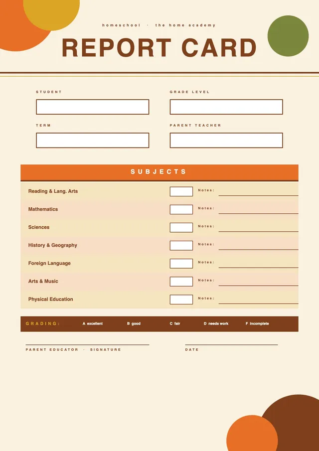 boho-homeschool-report-card form