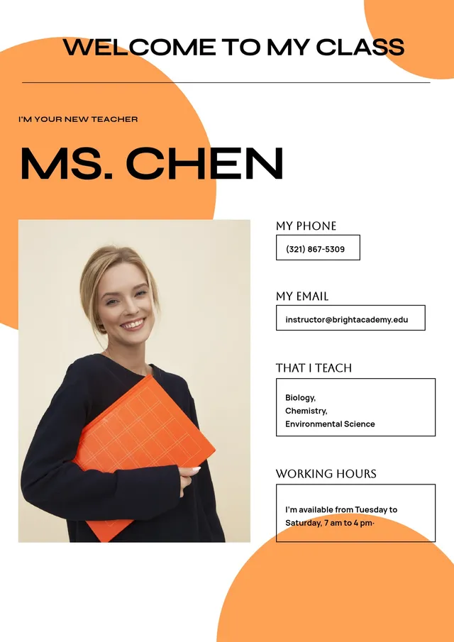 bright meet your teacher template