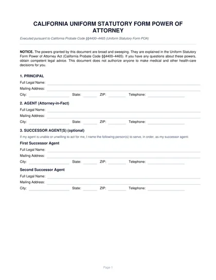 california-power-of-attorney form