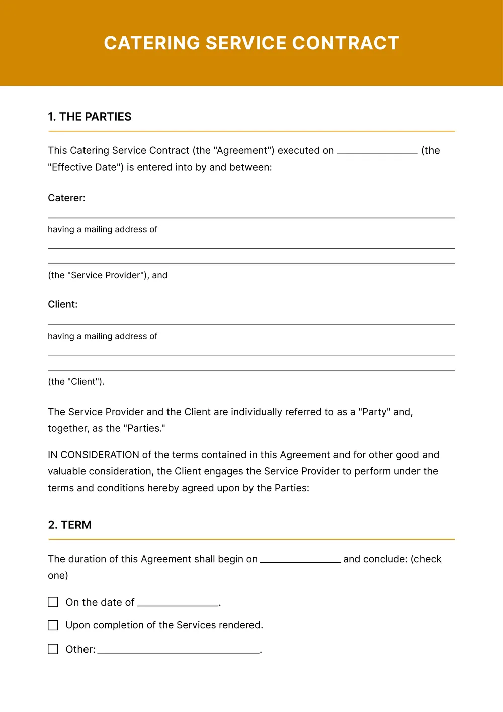 catering-contract form