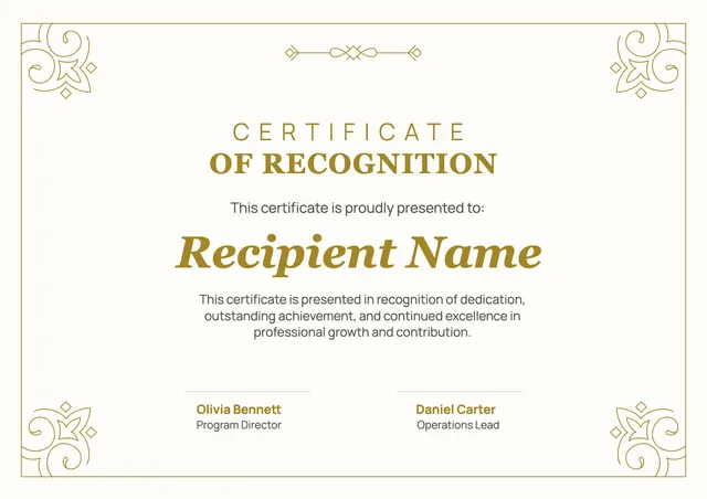 classic-certificate-of-recognition form