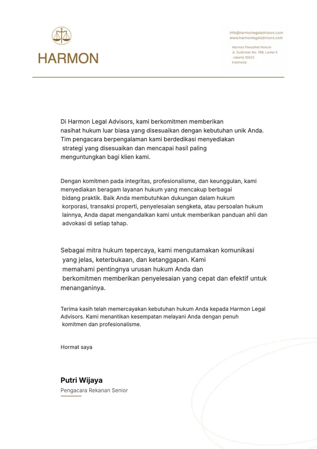 Kop Surat Firma Hukum Klasik