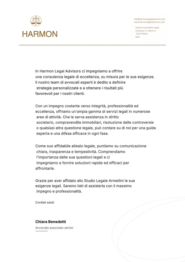 Carta intestata classica per studio legale