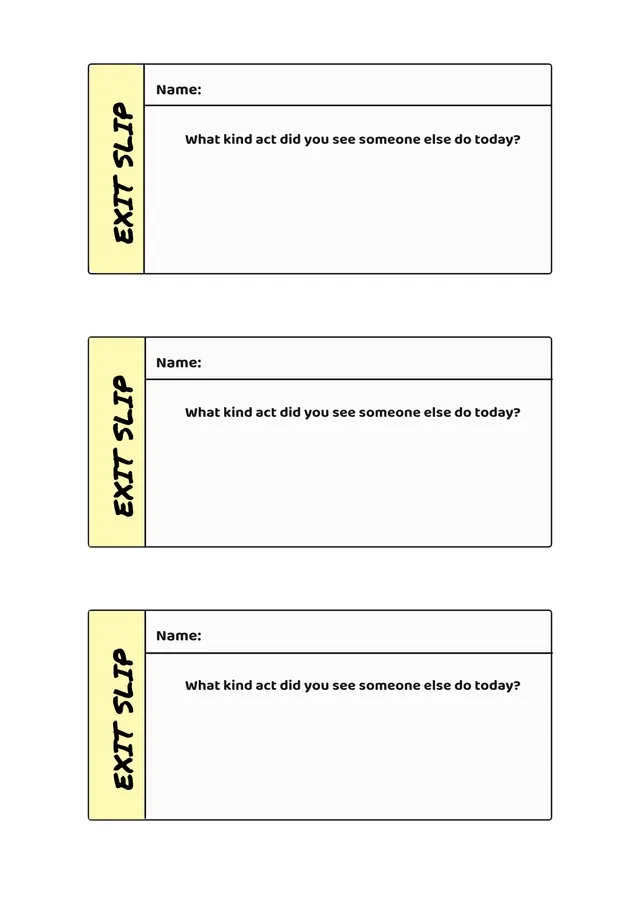 classroom exit ticket template
