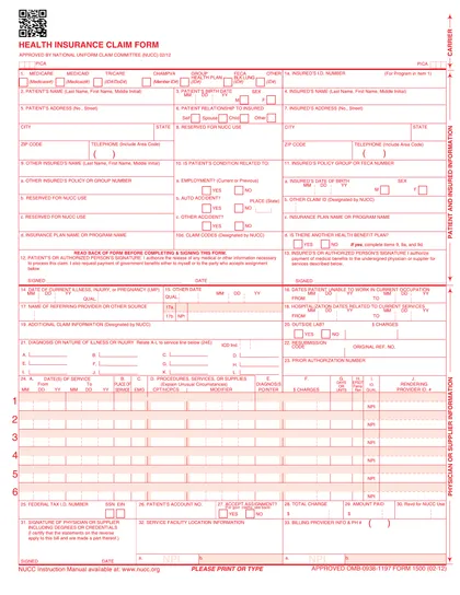 cms-1500 form