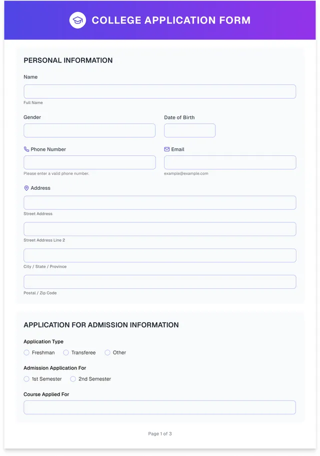 college-application-form form