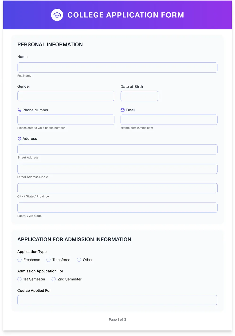 college-application-form form