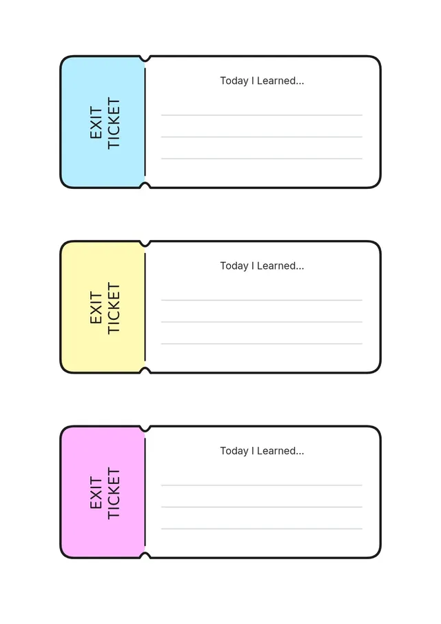 colorful exit ticket template