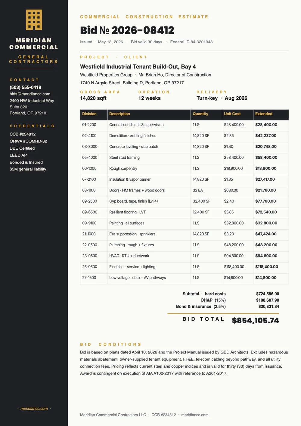 commercial-construction-estimate form