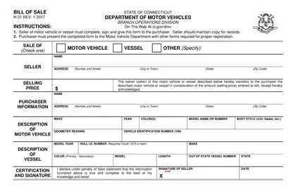 connecticut-bill-of-sale form
