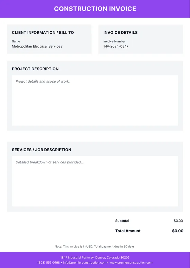 construction-invoice form