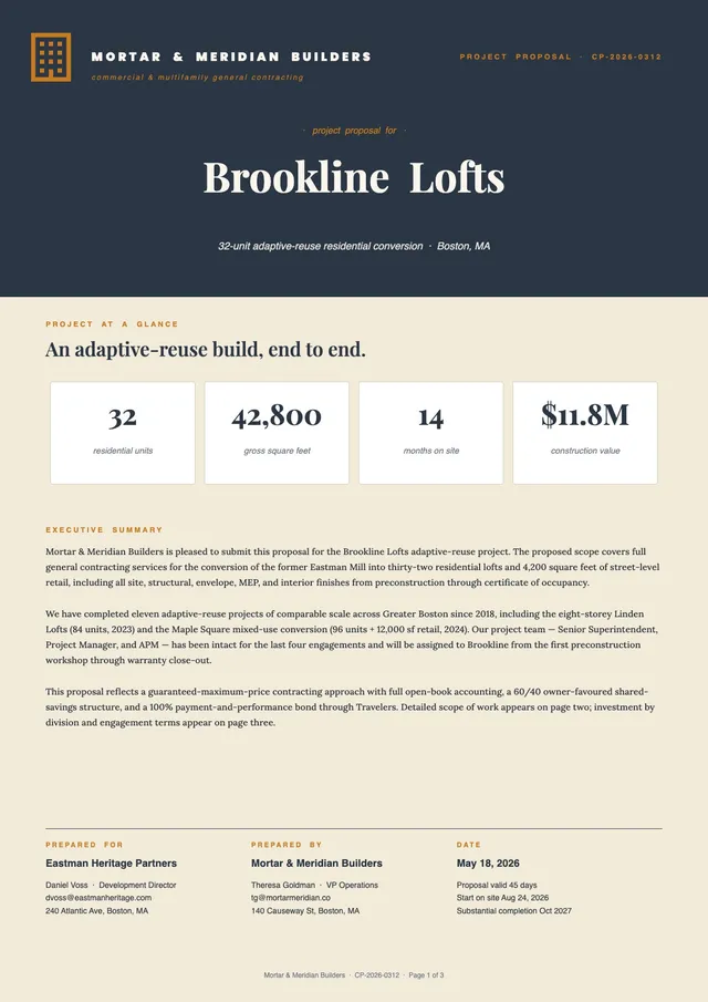 construction-project-proposal form