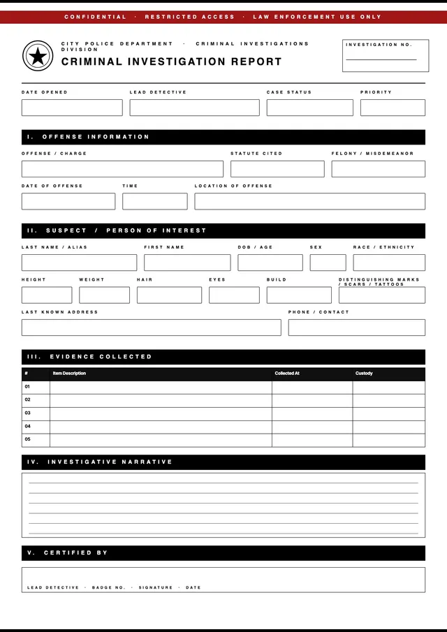 criminal-investigation-police-report form