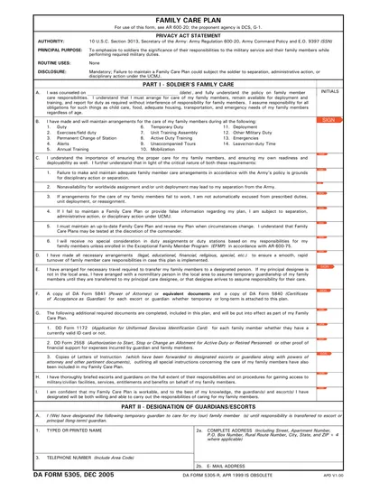 da-5305 form