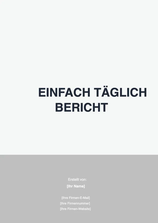 Tagesbericht-Vorlage