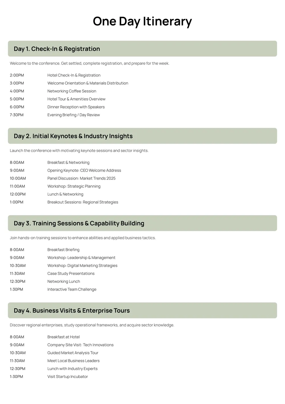day-itinerary form
