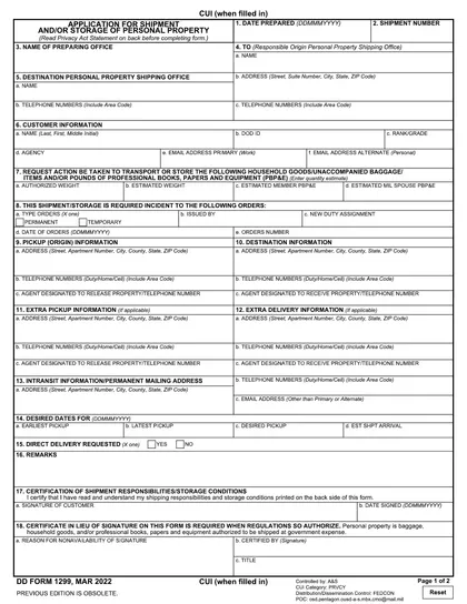 dd-1299 form