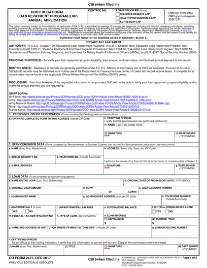 dd-2475 form