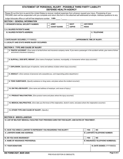 DD Form 2527