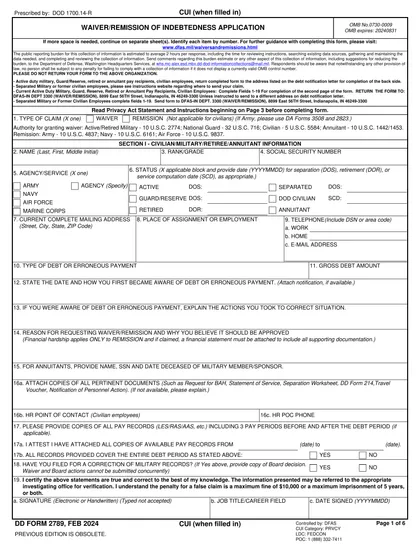 dd-2789 form