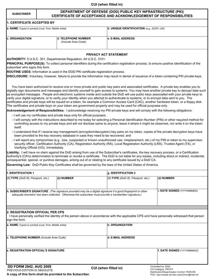 DD Form 2842