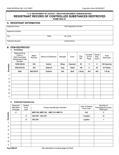dea-41 form