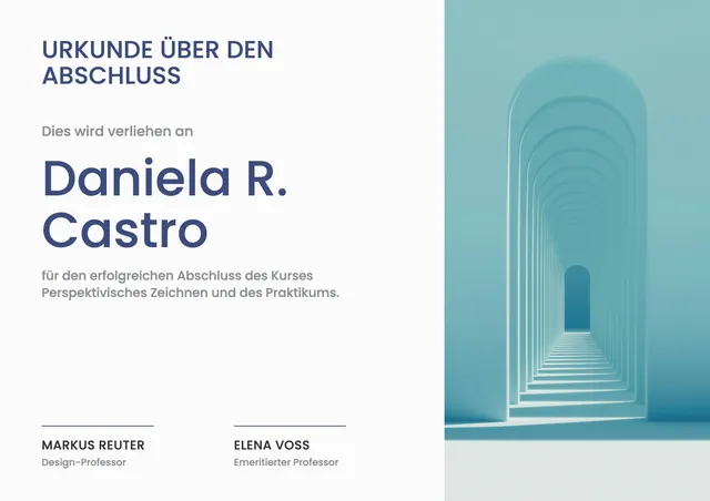 Praktikumsurkunde für Design