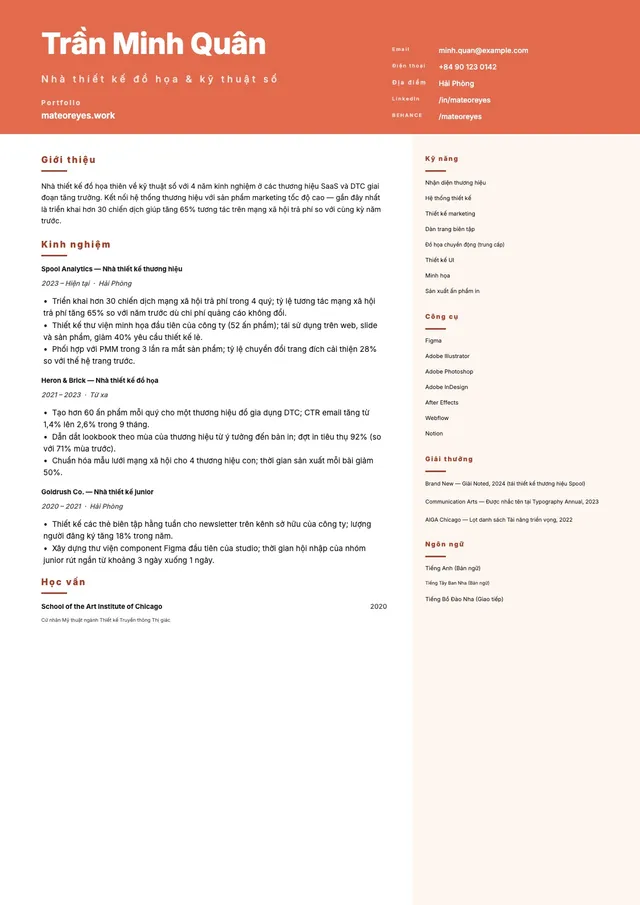 CV thiết kế đồ họa kỹ thuật số