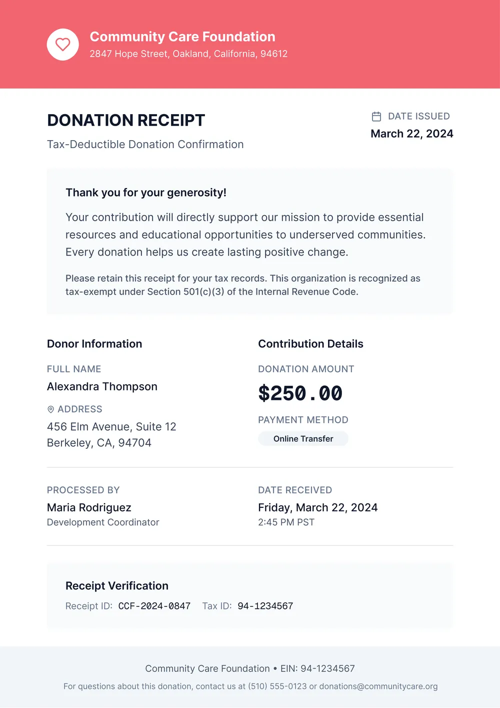 donation-receipt form