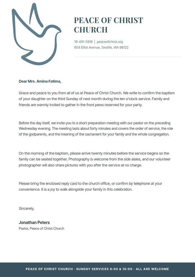 dove church letterhead template