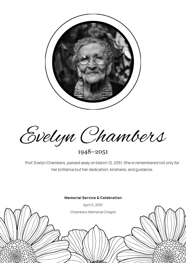 editable obituary template