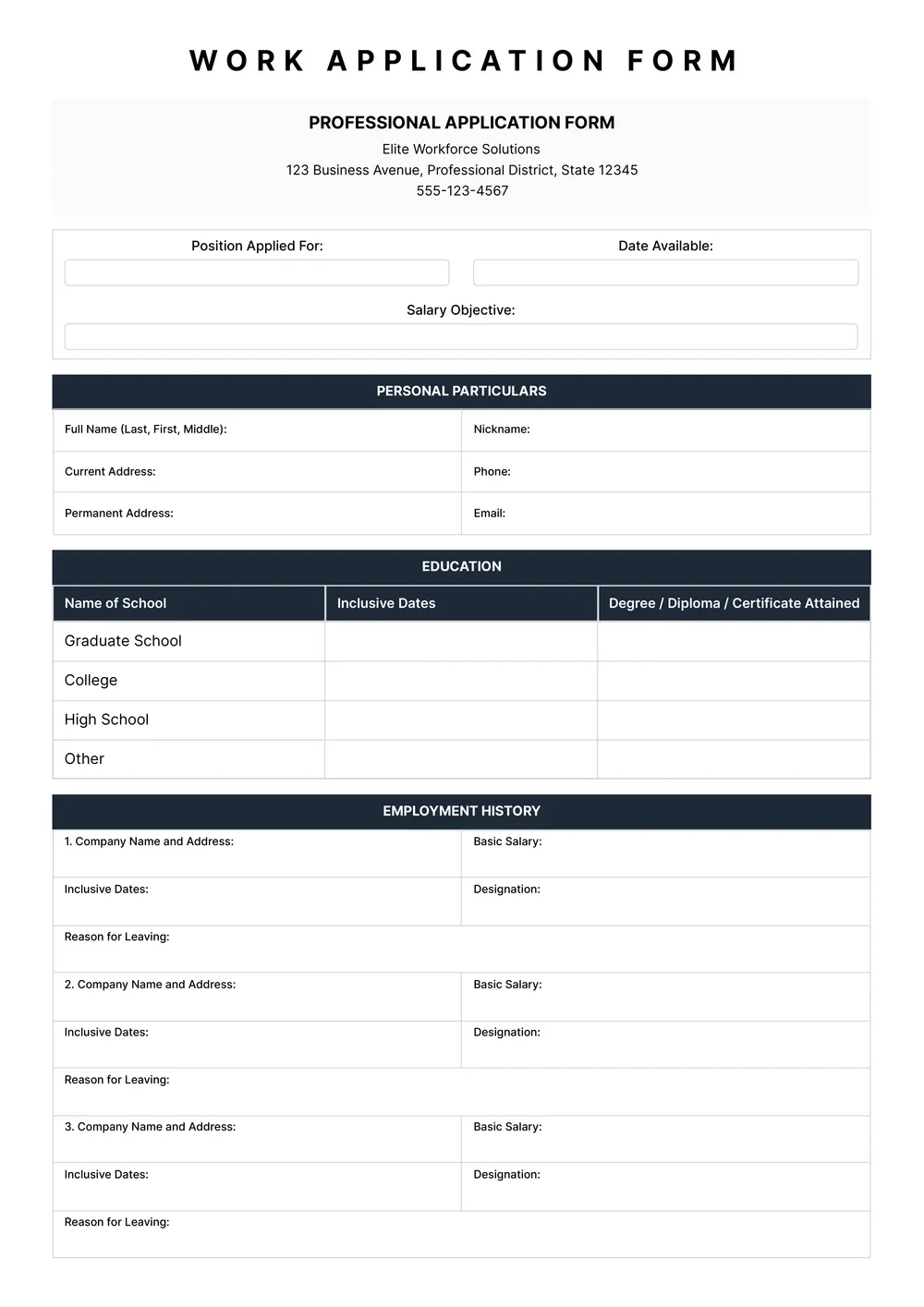 employment-application form