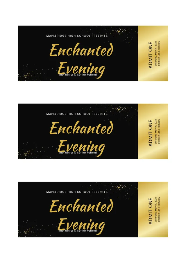 enchanted golden ticket template