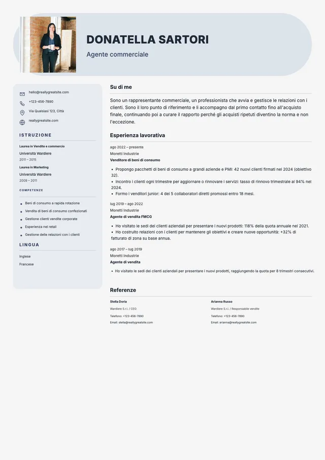 Curriculum per addetti alle vendite junior