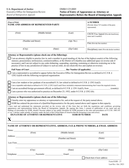 eoir-27 form