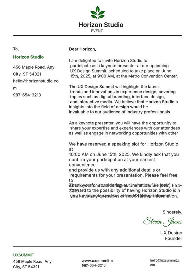 event-invitation-letterhead form