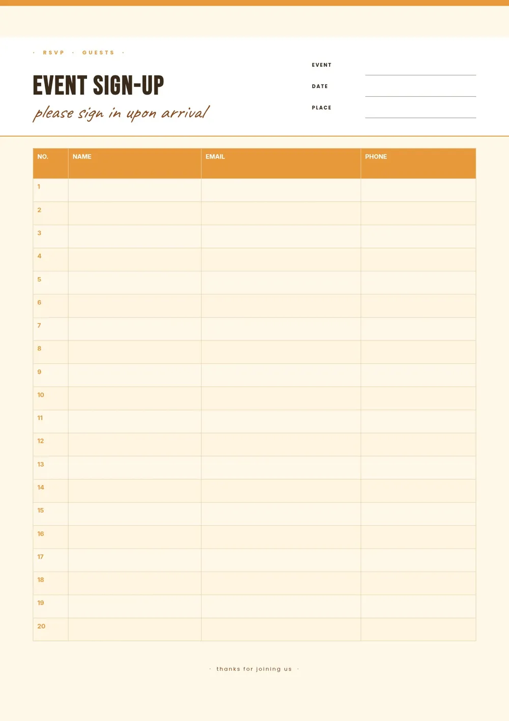 event-sign-up-sheet form