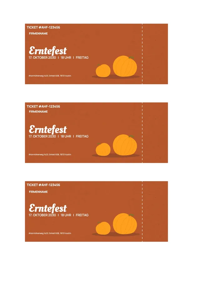 Eventticket-Vorlage