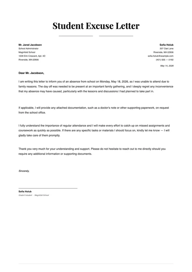 excuse-letter-for-school-absent form