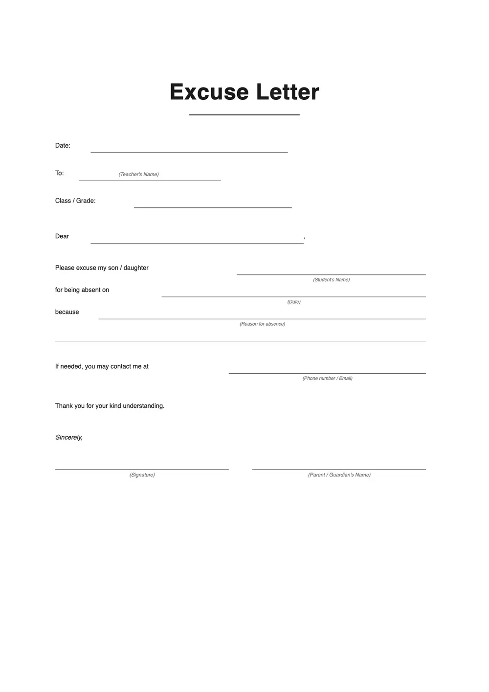 excuse-letter-for-school form